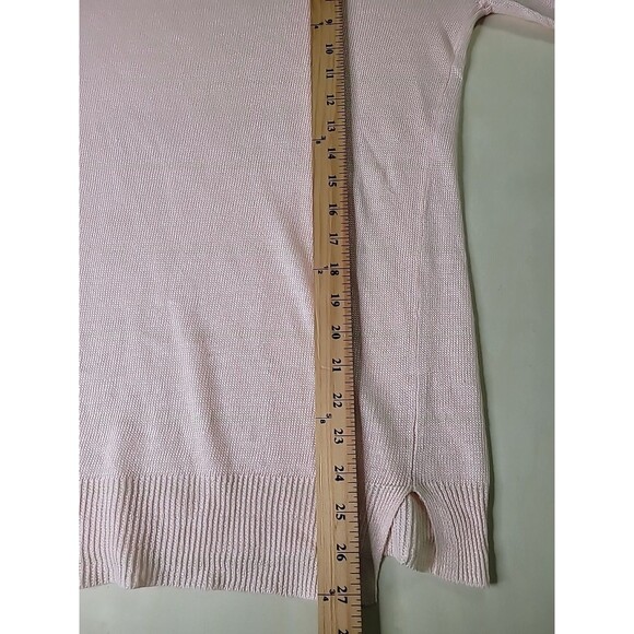 Theory Pale Pink Long Sleeve Linen Blend Sweater Women's Size Large Crew Neck - Picture 10 of 13